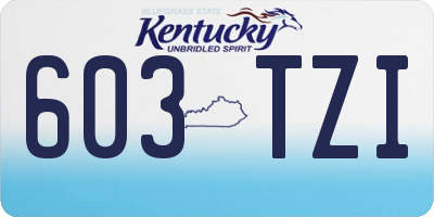 KY license plate 603TZI
