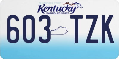 KY license plate 603TZK
