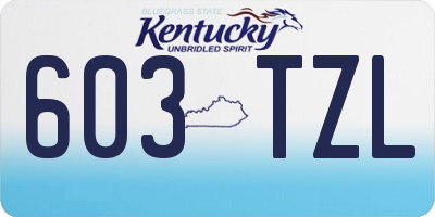 KY license plate 603TZL