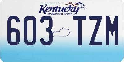 KY license plate 603TZM