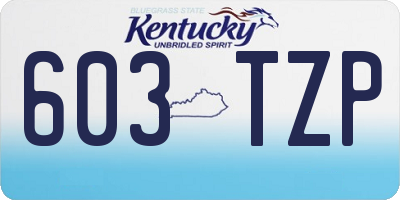 KY license plate 603TZP