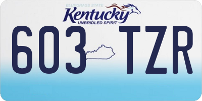 KY license plate 603TZR