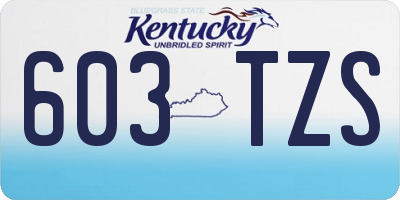 KY license plate 603TZS