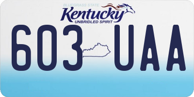 KY license plate 603UAA