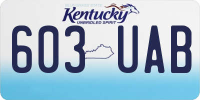 KY license plate 603UAB