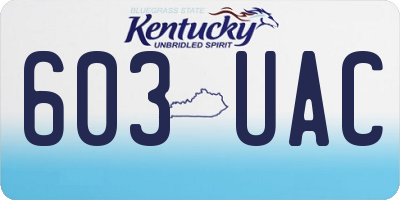 KY license plate 603UAC