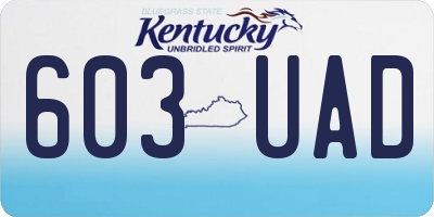 KY license plate 603UAD