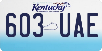 KY license plate 603UAE