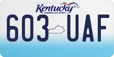KY license plate 603UAF