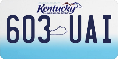 KY license plate 603UAI