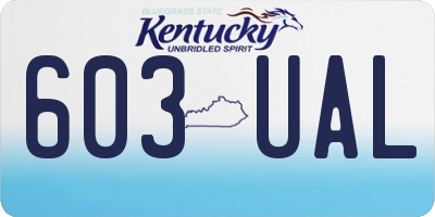 KY license plate 603UAL