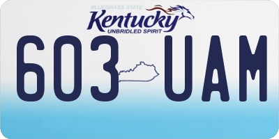 KY license plate 603UAM