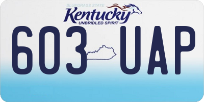 KY license plate 603UAP