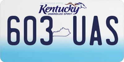 KY license plate 603UAS