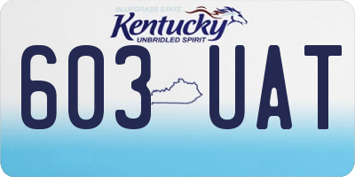 KY license plate 603UAT