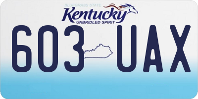 KY license plate 603UAX