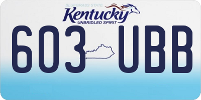KY license plate 603UBB