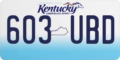KY license plate 603UBD