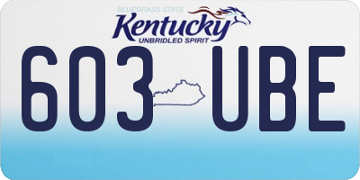 KY license plate 603UBE