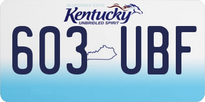 KY license plate 603UBF