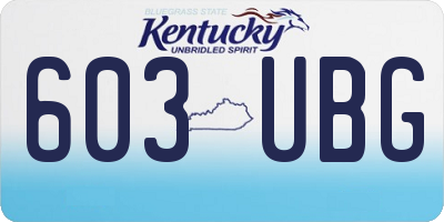 KY license plate 603UBG
