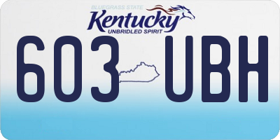 KY license plate 603UBH