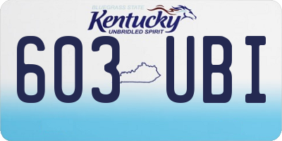 KY license plate 603UBI