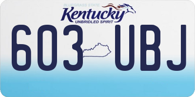 KY license plate 603UBJ