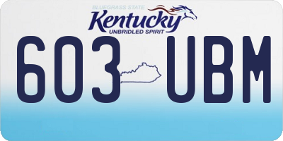 KY license plate 603UBM