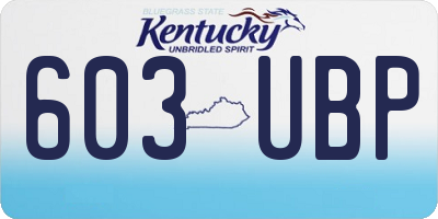 KY license plate 603UBP