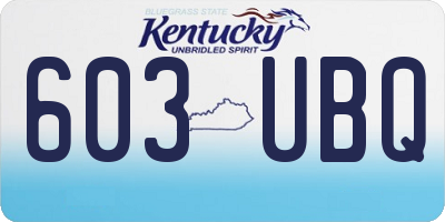 KY license plate 603UBQ