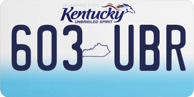 KY license plate 603UBR