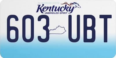 KY license plate 603UBT