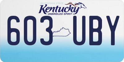 KY license plate 603UBY