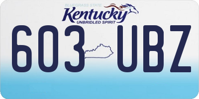 KY license plate 603UBZ