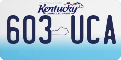 KY license plate 603UCA