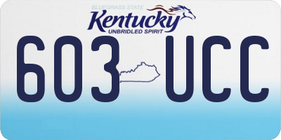 KY license plate 603UCC