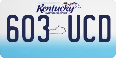 KY license plate 603UCD