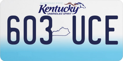 KY license plate 603UCE