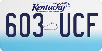 KY license plate 603UCF