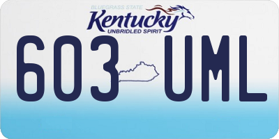 KY license plate 603UML