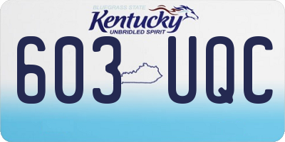 KY license plate 603UQC