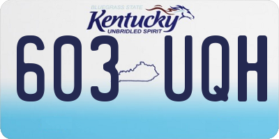 KY license plate 603UQH