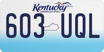 KY license plate 603UQL