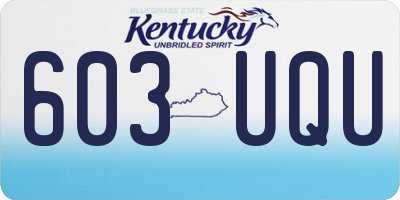 KY license plate 603UQU