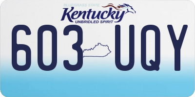KY license plate 603UQY