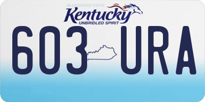 KY license plate 603URA