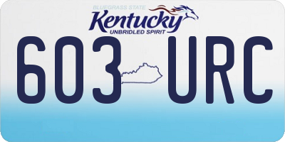 KY license plate 603URC