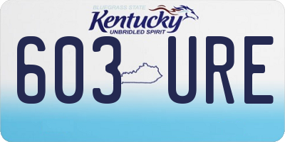 KY license plate 603URE