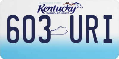 KY license plate 603URI